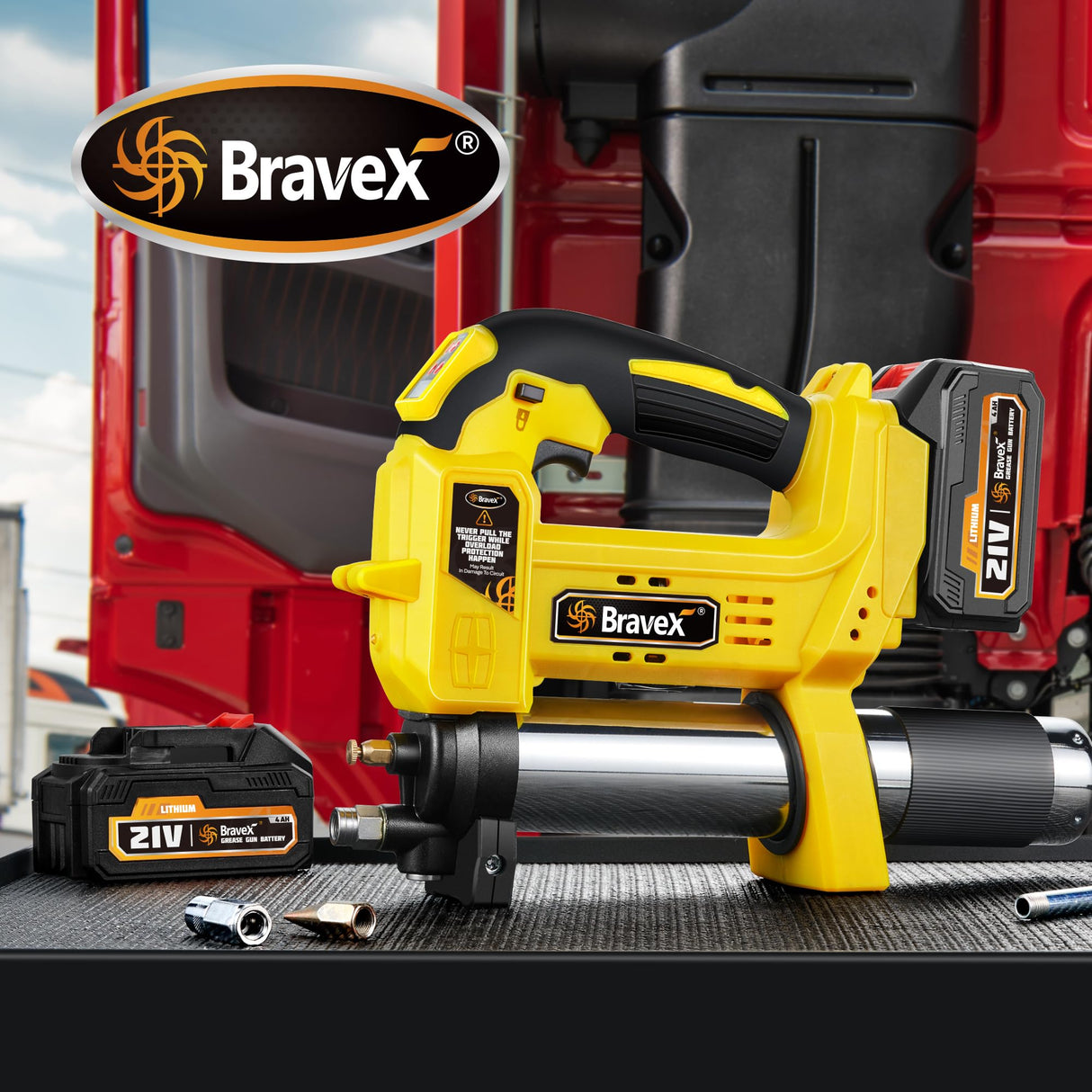 STEINBRÜCKE Grease Gun - Grease Gun Battery Powered, Cordless Grease Gun with 40” Long Hose, Electric Grease Gun STEINBRÜCKE