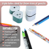 Mr. Pen- Pencil Sharpener for Colored Pencils, 3 Pack, 3 Hole, Pencil Sharpener Manual, Art, Jumbo, Artist, Back to School Supplies Mr. Pen