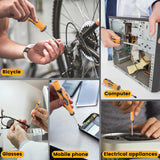 MulWark Magnetic Screwdriver Set 59 Piece Chrome Vanadium Steel, Ergonomic Design Rubber Handle Screwdriver Set with Case Slotted, Phillips, Hex, Pozidriv, Torx and Precision, Magnetizer Demagnetizer MULWARK