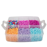 10,000pc DIY Fuse Bead Kit w Carrying Case - Fun Foods - 22 Colors, 12 Unique Templates, 4 Peg Boards, Tweezers, Ironing Paper, Case - Pixel Art Color by Numbers Craft Gift SCS Direct