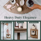 ROHKEX Corner Shower Stool HIPS - Waterproof Shower Bench for Shaving Legs - Easily Assembled Shower Organizer - Shower Seat for Inside Shower (Brown) ROHKEX