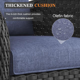 Vakollia 10 Pieces Patio Furniture Sets with Fire Pit Table, Wicker Rattan High Back Outdoor Swivel Rocking Chairs Set with 3-Seat Couch, Ottomans and Side Table Vakollia