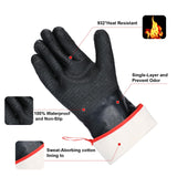 14 inch Barbecue Gloves, 932°F Extreme Heat Resistant Gloves, Firewoof/Waterproof Gloves with overlong Sleeve, for Baking/Oven/Cooking/Pit/Barbecue/Cutting,Textured Palm Handle/Greasy Food Sohatulip