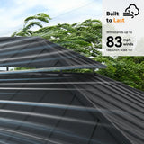 Modern Shade The Horizon Permanent Hardtop Gazebo 12' x 20' w/ 4 LED Lights, Outdoor Gazebo w/Galvanized Steel Double Roof, Patio Pavilion w/Decor Hooks, Mosquito Nettings, Wood-Looking Modern Shade Outdoor Living Spaces