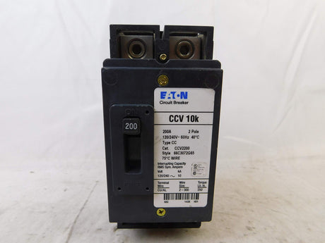 Eaton CCV2200 Bolt-On Mount Type CCV Tenant Main Circuit Breaker 2-Pole 200 Amp 120/240 Volt, Color Eaton