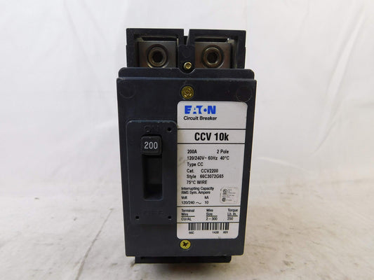 Eaton CCV2200 Bolt-On Mount Type CCV Tenant Main Circuit Breaker 2-Pole 200 Amp 120/240 Volt, Color