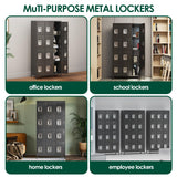 GangMei Employee Locker, Tall Metal Locker with 12 Doors, 72" Storage Locker for Employees School Hospital Garage Gym Home Office with Hooks Requires Assembly (Dark Gray) GangMei