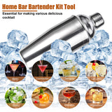 Esmula Bartender Kit with Stylish Bamboo Stand, 12 Piece 25oz Cocktail Shaker Set for Mixed Drink, Professional Stainless Steel Bar Tool Set, Gift for Man Dad- Cocktail Recipes Booklet (Silver) Esmula