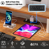 Trironsun Farmhouse Executive Desk with 4 Drawers Charging Station Large Home Office Desk with Storage Cabinet Rustic Computer Writing Desk for Work Study (Antique White) Trironsun