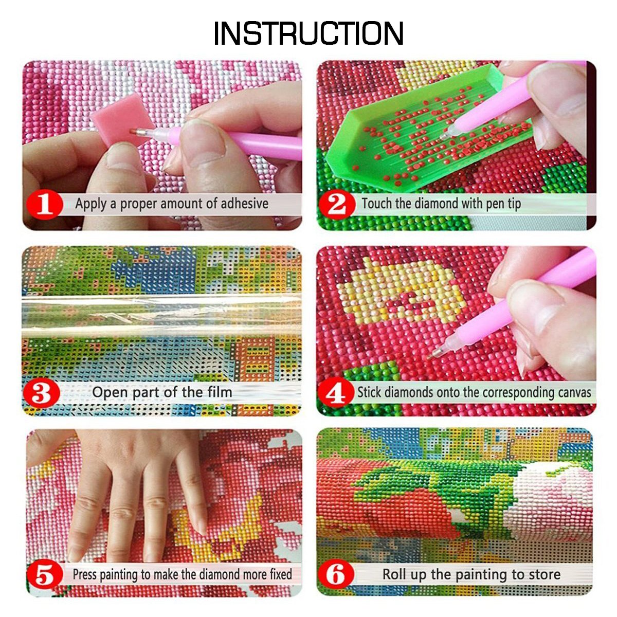 5D Diamond Art by Number Kit, Full Drill Princess Snow White and Prince Seven Dwarfs Flowers Rhinestone Embroidery Cross Stitch Supply Arts Craft Canvas Wall Décor 12x12 30x40 cm Better Selection