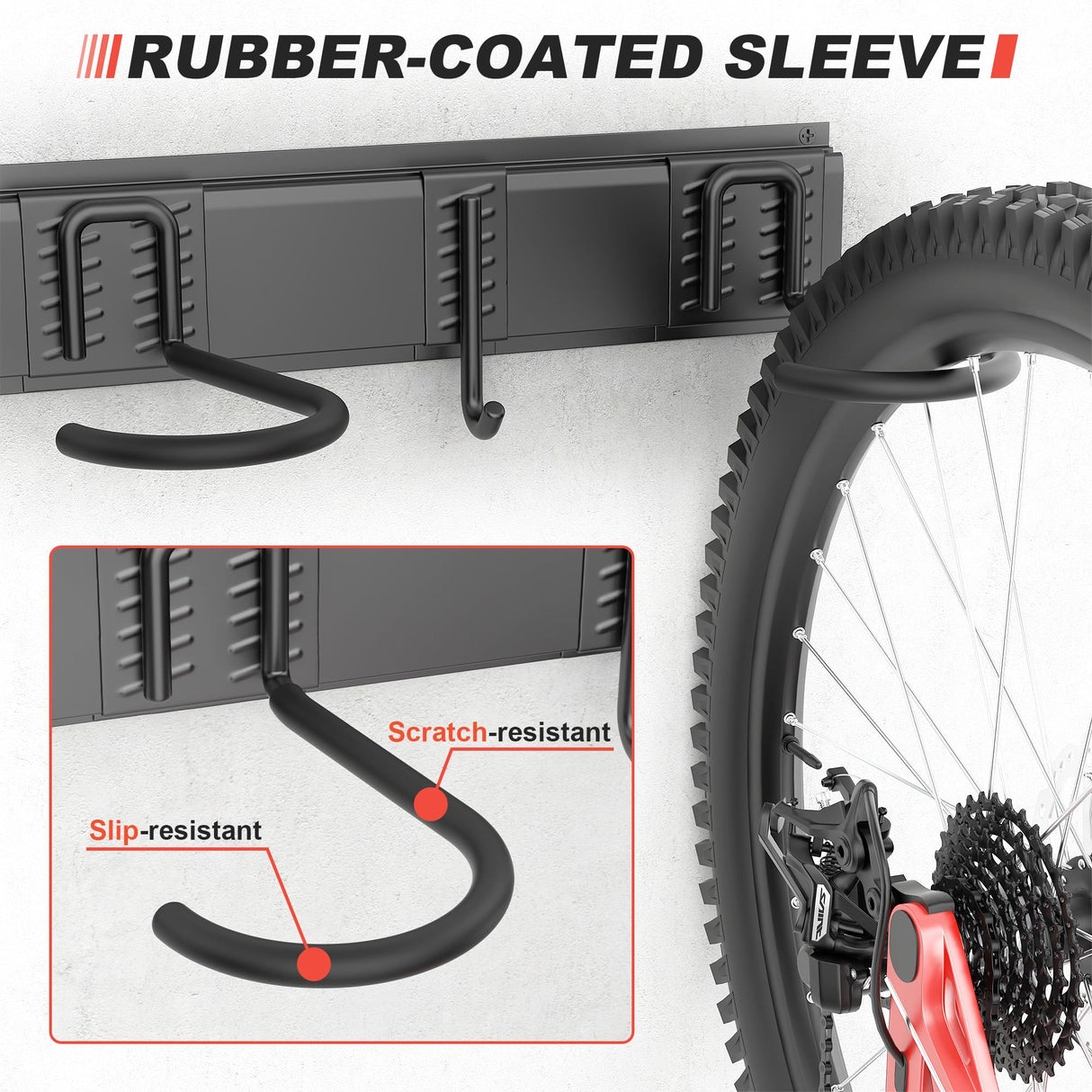 Ultrawall Bike Storage Rack, Wall Mount Bicycle Rack Vertical Bike Hanger for Garage, Home, 6 Bike Racks & 6 Helmet Hooks, Holds Up To 660lbs Ultrawall