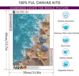 Dorwendis Beach Diamond Painting Kits for Adults,4 Pack Seashell Starfish DIY Diamond Art Kits for Beginners,5D Diamond Art,Full Round Drill Sunset Diamond Painting for Home Wall Decor Gifts12X16 inch Dorwendis