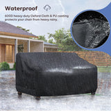 Outdoor Furniture Covers Waterproof, Gorpche 3-seater Outdoor Sofa Cover, Heavy Duty Lawn Patio Furniture Covers with Upgrade Fastener Windproof Buckle Straps, Outdoor Couch Cover - 60"W x 34"D x 30"H Gorpche
