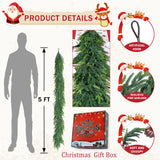60 Inch Christmas Cedar Garland for Staircase Real Touch Droopy Bendable Lifelike Faux Xmas Garlands for Decoration Christmas Green Pine Mantle Garland Thanksgiving Table Decorations Outdoor Indoor LZNPA