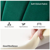 HULALA HOME Velvet Loveseat Sofa with Flower Shaped Back, Modern 2-Seater Sofa for Living Room Bedroom, Comfy Upholstered Small Love Seat Couch with Gold Legs, Green HULALA HOME