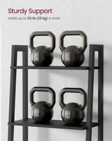 VASAGLE Ladder Shelf, 5-Tier Bookshelf, Storage Rack, Bookcase with Steel Frame, for Living Room, Home Office, Kitchen, Bedroom, Industrial Style, Ebony Black and Black ULLS045B56 VASAGLE