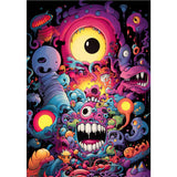 koemhxb Trippy Diamond Painting Kits for Adults-Eye Diamond Art Kits for Adults Beginner, Cartoon Gem Art Kits for Gift Home Wall Decor(12x16inch) koemhxb