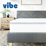 Vibe Gel Memory Foam Mattress, Fiberglass Free, 12-Inch CertiPUR-US Certified Bed-in-a-Box, California King, White Vibe