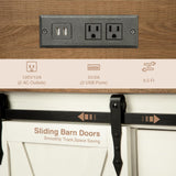 Wnutrees Farmhouse Coffee Bar Cabinet with Charging Station and USB Ports,Sliding Barn Door,39" Kitchen Hutch Sideboard Buffet Storage Cabinet,Fits Kitchen Dining Living Room, Antique White Wnutrees