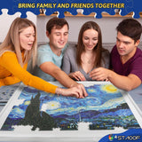 STAOOF Puzzle Board, 1500 Pieces Plastic Rotating Puzzle Table with Drawers and Cover - 35" x 27" Portable Jigsaw Puzzle Board for Adults - Puzzle Tray Accessories - Lazy Susan Spinning Puzzle Boards STAOOF