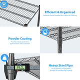 Homdox 60”W Storage Shelves, 4 Tier Heavy Duty Wire Shelving Unit with Wheels, 2400LBS Commercial Adjustable Metal Shelves for Storage, Garage Rack Pantry Shelves Kitchen Shelving, 24"x60"x72", Black Homdox