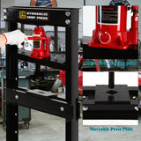 Hydraulic Press Shop Press 20 Ton Garage Floor Hydraulic Shop Press with Adjustable Working Table Heigh Plates LinPhie
