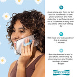 LOVEHANDLE Universal Phone Grip for Smartphones & Mini Tablets - Phone Holder for Hand - Wireless Charging Compatible - Made in The USA - Solid Black LOVEHANDLE