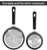 Utopia Kitchen Nonstick Saucepan Set with Lid, 1 Quart and 2 Quarts Multipurpose Pots Set for Home Kitchen or Restaurant (Grey-Black) Utopia Kitchen