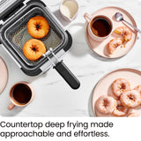 Chefman Fry Guy, The Most Compact & Convenient To Deep Fry Comfort Food, Restaurant-Style Basket With A 1.6-Quart Capacity, Easy-View Window & Adjustable Temp Control, Stainless - 1.5 Liter Chefman