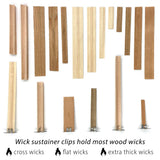 Hemlock Park Universal Wood Wick Clips for Candles | Sustainer Tabs Fit Most Wooden Wicks | Longer Burn Time & Less Wasted Wax (100 Pack) Hemlock Park