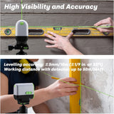 ENVENTOR Green Laser Level, 164FT USB Rechargeable Li-ion Battery 360° Self Leveling Laser Level for Wall Picture Hanging, Waterproof Cross Line Laser Tool Outdoor with Pulse Mode, Magnetic Base Enventor