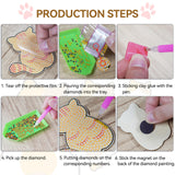 Vcekract 12 PCS Diamond Art Kits for Adults, Diamond Art Refrigerator Magnets, Cat Diamond Art Kits, Diamond Painting Kits for Home Decor Vcekract