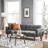 mopio Aaron Couch, Small Sofa, Futon, Sofa Bed, Sleeper Sofa, Loveseat, Mid Century Modern Futon Couch, Sofa Cama, Couches for Living Room, Bedroom (Dark Gray, Fabric) mopio