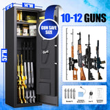 10-12 Gun Safe,Gun Locker Fingerprint,Gun Safe Biometric,No Assembly,Removable Shelf for Rifles Safes,Gun Cabinet Long With Led Light，57"H X 14"W X12"D TXTDPL