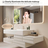 ZGNBSD Bathroom Vanity with Sink - Modern Bathroom Sink Cabinet Set, Equipped with LED Smart Defogger Mirror, Stylish Floating Vanity Bathroom, Gift for Wife and Daughter (60") ZGNBSD