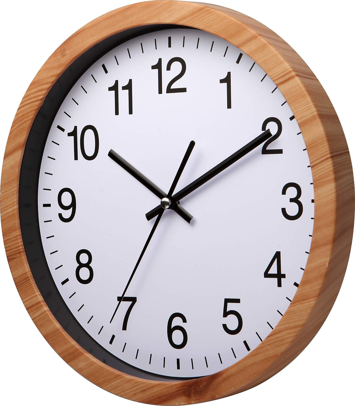 NUOVO 10 Inch Wooden Round Wall Clock Silent & Non-Ticking Retro Wall Clock Operated for Living Room Bedroom Kitchen(26 cm/ 10") NUOVO