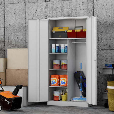 SISESOL Metal Storage Cabinets Locker with Locker Shelf, 72" Armoire Closet Organizer with Hanging Rod Storage Locker, Cabinet for Bathroom Storage Cabinet with Doors Lockers for Employees SISESOL