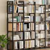 oneinmil Bookshelf 6 Tier, 71.5'' Industrial Wood Bookshelves, Book Shelf with 12 Open Display Shelves & Metal Frame, Tall Bookcase for Home and Office, Rustic Brown oneinmil