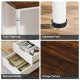 Tribesigns Two Person Computer Desk with 5 Drawers, 78.7 Inches Extra Long Double Office Desk, Modern Simple Double Computer Desk Study Writing Table Workstation for Home Office(Brown/White) Tribesigns