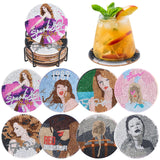 TresBeaux Diamond Painting Coasters Kit, 8 PCS DIY Music Star Diamond Art Coasters with Holder, Diamond Art Kits for Adults, Unique Gift for Music Lovers and Fans TresBeaux