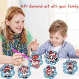 Meothan 6 Pcs Diamond Art Coaster Kits With Holder - Christmas Snowman Diamond Painting for Adults Beginners - 5D Gem Art Dots Paintings With Cork Pads - Crafts Supplies Meothan