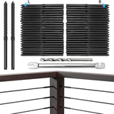 Swage Lag Screws for Cable Railing - 80 Pack Black T316 Stainless Steel Left and Right Handed Thread - 1/8" Cable Railing Hardware Kit for Deck Stair Wood Post Railing System CELYND