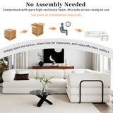 Merax L-Shaped Modular Sofa Bed in Corduroy Fabric, Convertible Sleeper Sofa Bed, 4 Seat Floor Couch for Living Rooms and Apartments, No Assembly Required, Beige Merax