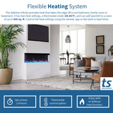 Touchstone Sideline Infinity 3-Sided Smart 72-inch WiFi-Enabled Electric Fireplace - 80051 - Built-in - 60 Color Combinations - 1500/750 Watt Heater (68-88°F Thermostat) - Black - Log & Crystals Touchstone