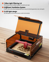 ATOMSTACK A24 PRO 24000mW (Basic) Laser Cutter and Engraver Machine with Laser Engraver & B3 Enclosure & H2 Riser Base, 24W Output Power Laser Cutter for Wood Metal Acrylic Craft ATOMSTACK