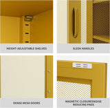 YAUWOH Metal Garage Storage Cabine with 2 Doors and 4 Adjustable Shelves - 73" Metal Display Cabinet,Metal Mesh Cabinet for Office,Home,Garage,Gym,School YAUWOH