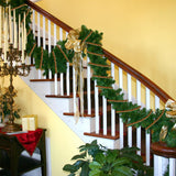 157 inch Christmas Wood Bead Garland,Gold Decorated with Christmas Tree Ornament,Farmhouse Bead Garland for Christmas Decoration Supplies Eerrhhaq