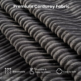 weaxty W 81" Convertible Sleeper Sofa Bed No Assembly - Corduroy Teddy Floor Couch with Fixed-Shape Frame - Boneless Foldable Loveseat for Small Spaces Living Room (Gray, Sofa Bed) weaxty W