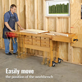 Heavy Duty Workbench Casters 3 Inch Retractable Casters with Lifting and Lowering Function 360° Rotation Ideal for Workbenches or Other Equipment Maximum Load of 1100 lbs HOLKIE