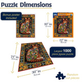 White Mountain Puzzles Tapestry Cat - 1000 Piece Jigsaw Puzzle White Mountain
